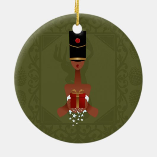 Nutcracker Holiday Gift kerstversiering Keramisch Ornament (Achterkant)