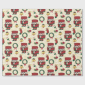 Nutcracker Holiday Kerstmis Cadeaupapier (Vlak)