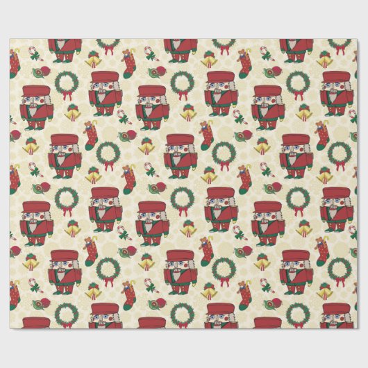 Nutcracker Holiday Kerstmis Cadeaupapier (Vlak)