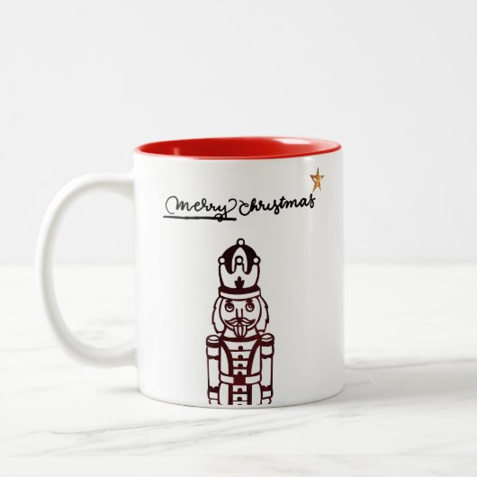 Nutcracker Holiday Merry Kerstmis Tweekleurige Koffiemok (Links)
