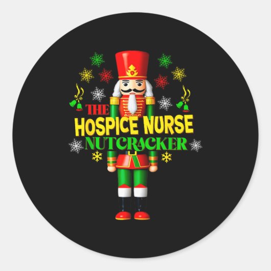 Nutcracker Hosce Nurse Festive Christmas Holiday S Ronde Sticker (Voorkant)