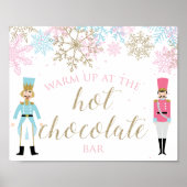 Nutcracker Hot Chocolate Bar Roze goudsneeuwvlokke Poster (Voorkant)