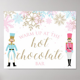 Nutcracker Hot Chocolate Bar Roze goudsneeuwvlokke Poster