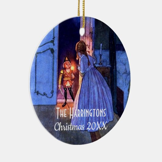 Nutcracker Illustratie Elegant Monogram Keramisch Ornament (Rechts)