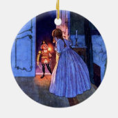 Nutcracker Illustratie Elegant Monogram Keramisch Ornament (Achterkant)