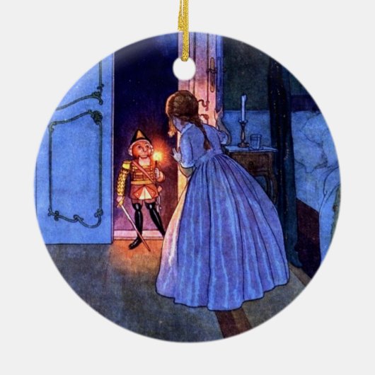 Nutcracker  Illustratie Elegant Monogram Keramisch Ornament (Achterkant)