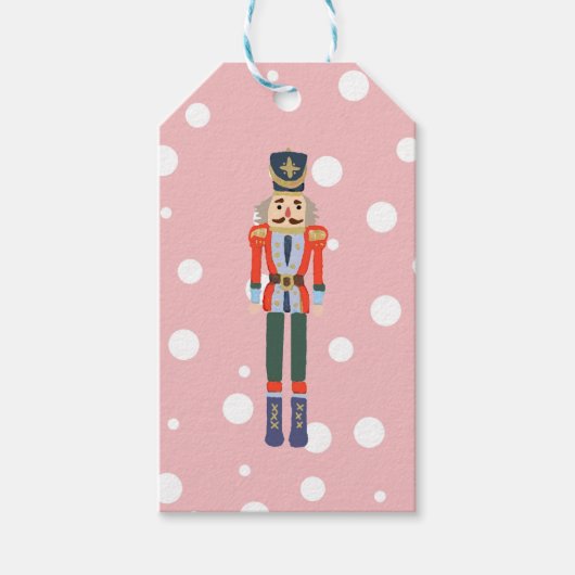 Nutcracker Illustratie kerstontwerp Klassiek Cadeaulabel (Voorkant)