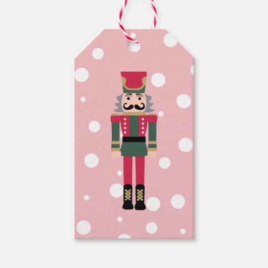 Nutcracker Illustratie kerstontwerp Klassiek Cadeaulabel (Voorkant)