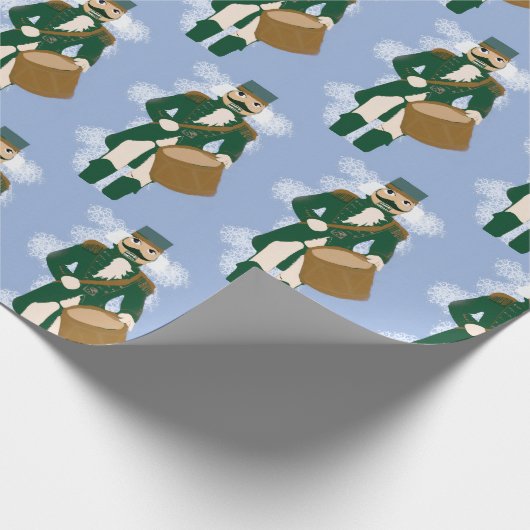 Nutcracker Inpakpapier Froted Blauw & Goud (Hoek)