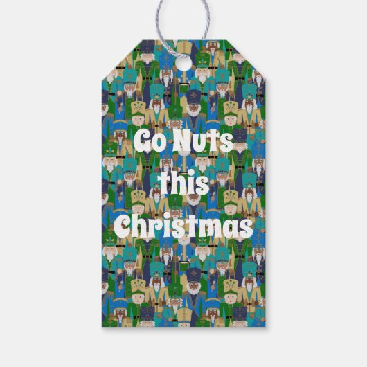 Nutcracker International Band - Blauwe Kerst Cadeaulabel (Voorkant)