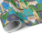 Nutcracker International Band - Blauwe Kerst Cadeaupapier (Rol Hoek)