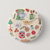 Nutcracker karakter schattige keukenkoekjes ronde button 5,7 cm (Voorkant)