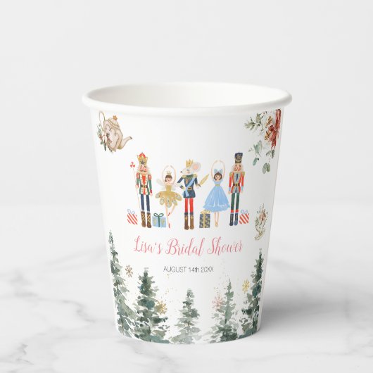 Nutcracker Kerst Bruiloft Thee Papieren Bekers (Achterkant)