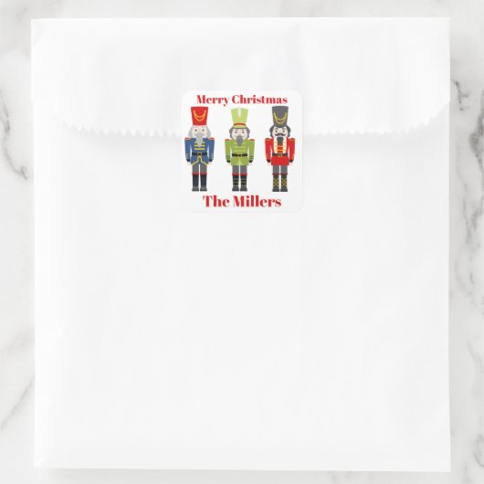 Nutcracker-kerstadres Klassiek Vierkante Sticker (Tas)