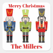 Nutcracker-kerstadres Klassiek Vierkante Sticker (Voorkant)
