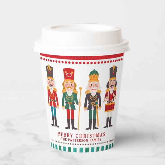 Nutcracker kerstballet Speelgoed Soldaat Name Papieren Bekers (Voorkant)