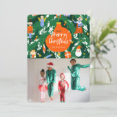 Nutcracker kerstboom Fotovakantiekaart Feestdagenkaart (Staand voorkant)