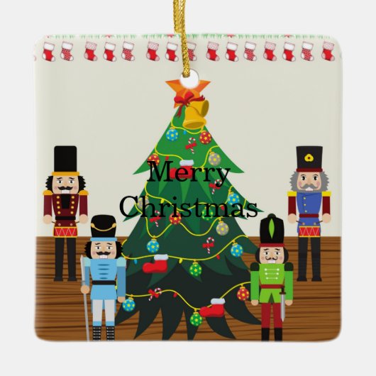 Nutcracker kerstboomversiering keramisch ornament (Voorkant)
