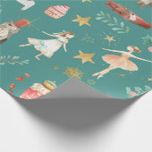 Nutcracker kerstfeestay Green Cadeaupapier (Hoek)