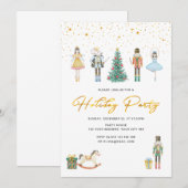 Nutcracker Kerstfeestdag Gold Foil Kaart (Voorkant / Achterkant)