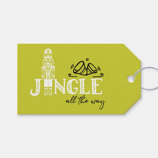 Nutcracker Kerstmis Gepersonaliseerd Groen Cadeaulabel (Voorkant (Horizontaal))