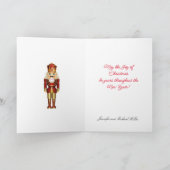Nutcracker Kerstmis Personaliseer teksthandtekenin Feestdagen Kaart (Binnen)