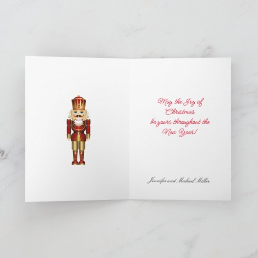 Nutcracker Kerstmis Personaliseer teksthandtekenin Feestdagen Kaart (Binnen)