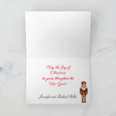 Nutcracker Kerstmis Personaliseer teksthandtekenin Feestdagen Kaart (Binnen)