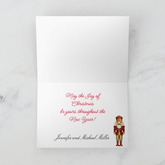 Nutcracker Kerstmis Personaliseer teksthandtekenin Feestdagen Kaart (Binnen)