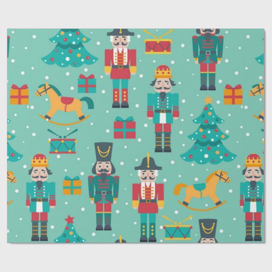 Nutcracker-kerstpatroon Cadeaupapier (Vlak)