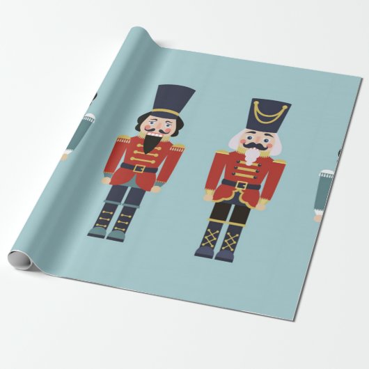 Nutcracker-kerstpatroon Cadeaupapier (Uitgerold)