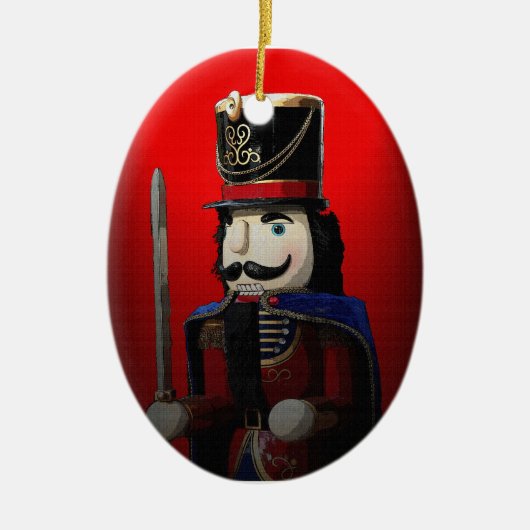 Nutcracker-kerstversiering Keramisch Ornament (Voorkant)