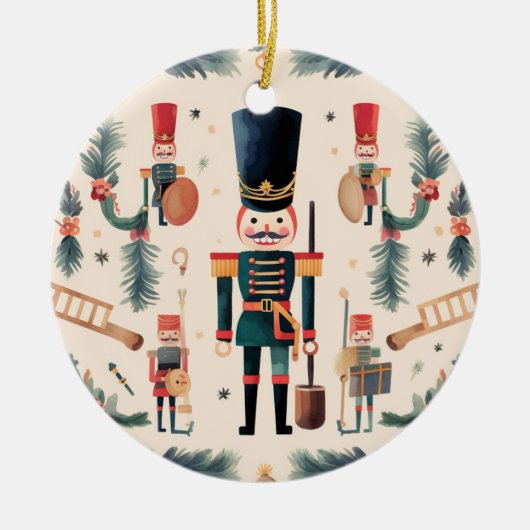 Nutcracker-kerstversiering Keramisch Ornament (Voorkant)