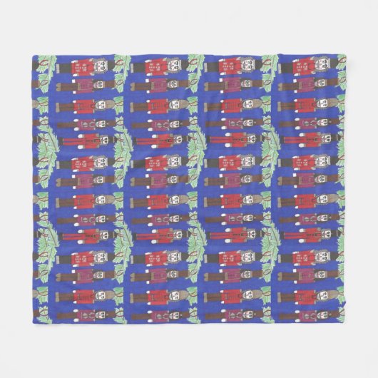 Nutcracker kerstvleece Blanket Fleece Deken (Voorkant (Horizontaal))