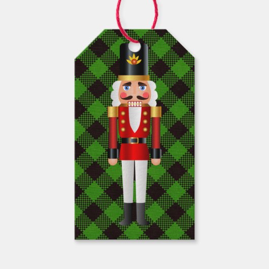 Nutcracker-kerstzwarte groene speldenmaker Persona Cadeaulabel (Voorkant)
