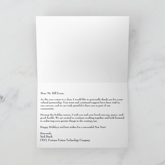 Nutcracker Klantwaardering Bedrijf Feestdagen Kaart (Binnen)