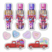 Nutcracker Little Red Truck Valentijnstickers Sticker (Voorkant)