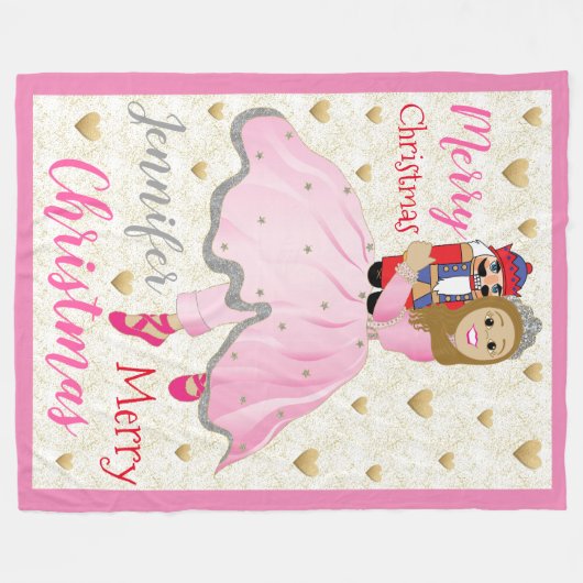 Nutcracker Lt Brwn Hair Fleece Blanket/Large (Voorkant (Horizontaal))