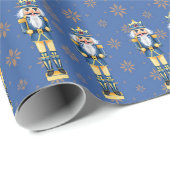Nutcracker Men Blue and Gold Traditional Cadeaupapier (Rol Hoek)