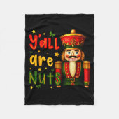 Nutcracker Merry Christmas Funny Xmas Pajamas Y'al Fleece Deken (Voorkant)