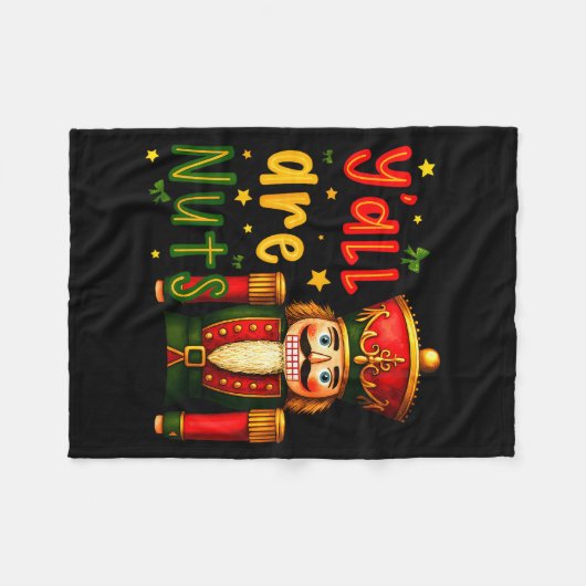 Nutcracker Merry Christmas Funny Xmas Pajamas Y'al Fleece Deken (Voorkant (Horizontaal))