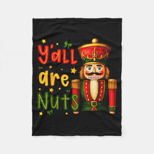 Nutcracker Merry Christmas Funny Xmas Pajamas Y'al Fleece Deken (Voorkant)