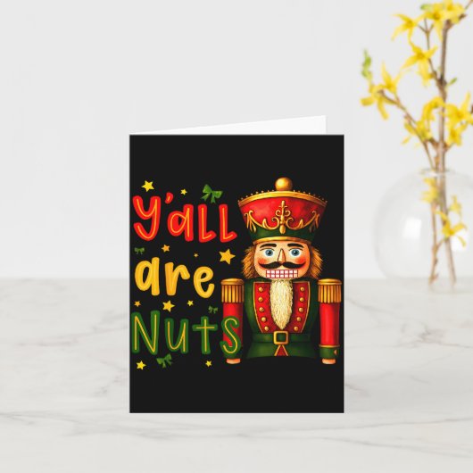 Nutcracker Merry Christmas Funny Xmas Pajamas Y'al Kaart (Gele Bloem)