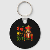 Nutcracker Merry Christmas Funny Xmas Pajamas Y'al Sleutelhanger (Voorkant)