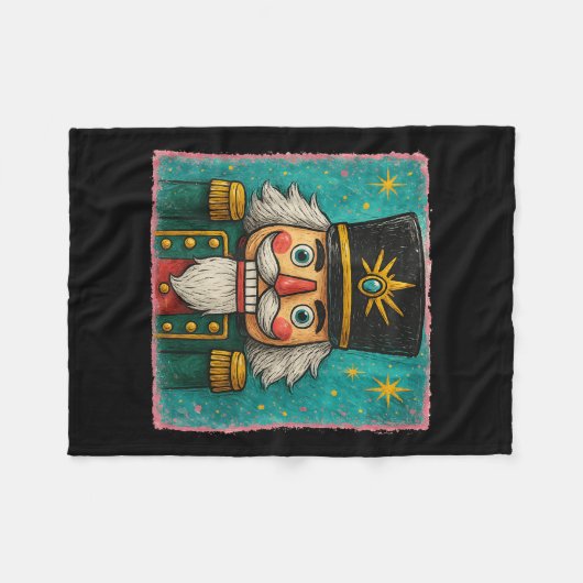 Nutcracker Merry Christmas Men Women Kids Painting Fleece Deken (Voorkant (Horizontaal))
