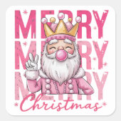 Nutcracker Merry Christmas Pinky Ballet Soldier  Vierkante Sticker (Voorkant)