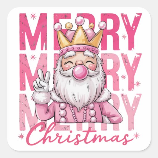 Nutcracker Merry Christmas Pinky Ballet Soldier  Vierkante Sticker (Voorkant)