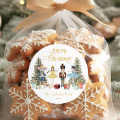 Nutcracker Merry Christmas  Ronde Sticker