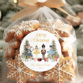 Nutcracker Merry Christmas  Ronde Sticker