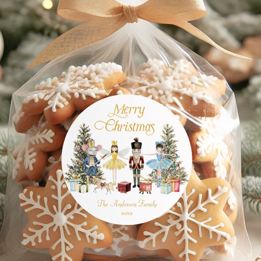 Nutcracker Merry Christmas Ronde Sticker
